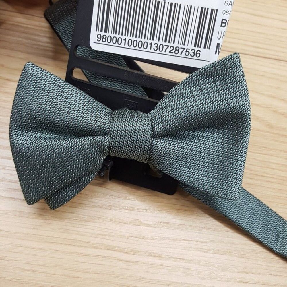 ALFANI Mens Bow Tie Green Textured Pre-Tied Bowtie